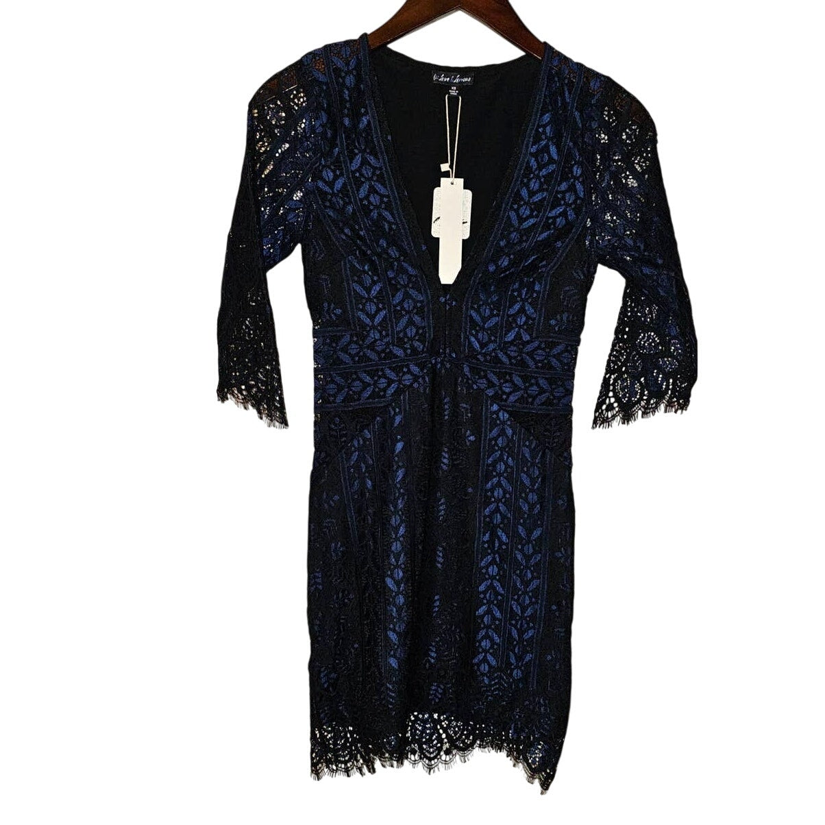 Free People For Love & Lemons Lyla Cocktail Mini Dress $246 X-SMALL Blue