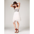 Free People Festive Bodice Floral Embroidery Cream Dress Blue Size 10