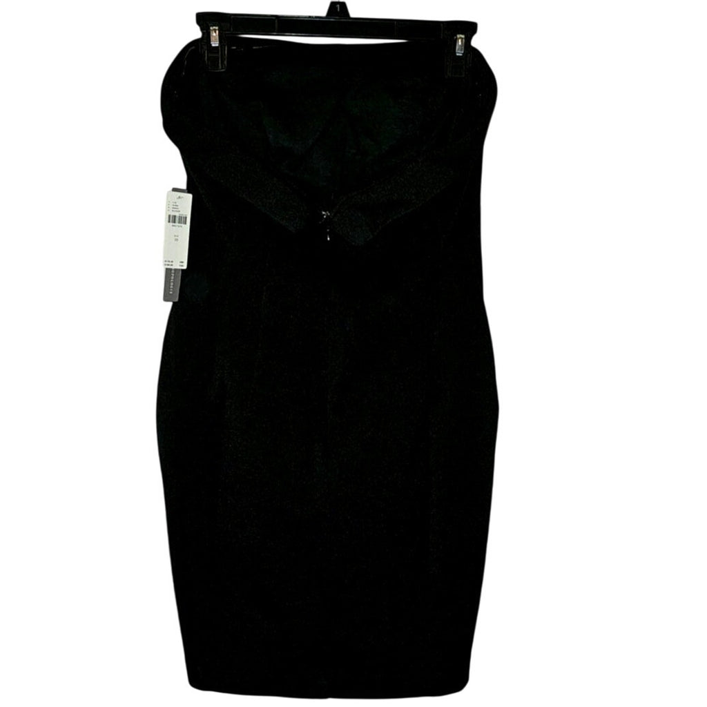 New By Anthropologie Strapless Structured Mini Dress $178 SIZE 10 Black LBD