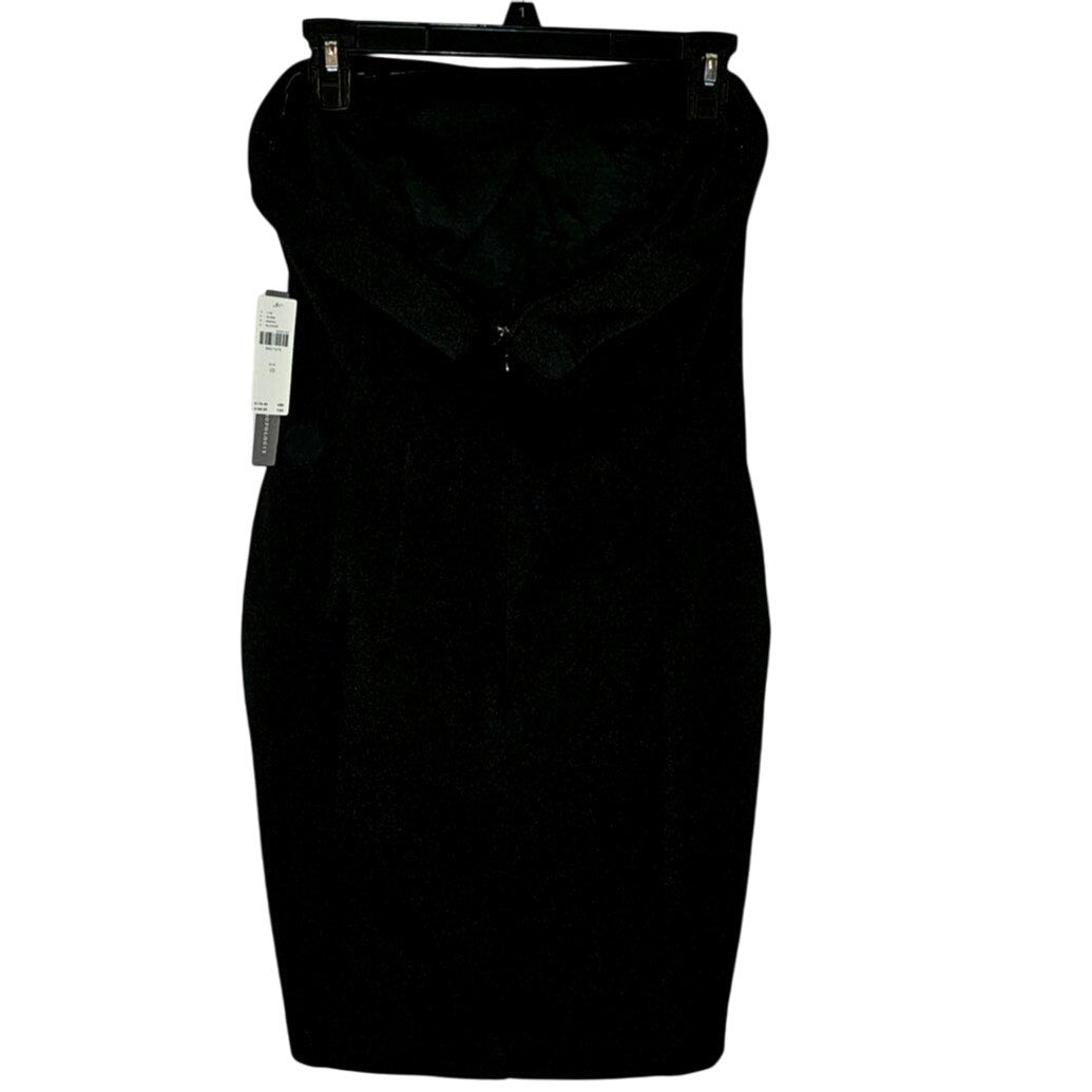 New By Anthropologie Strapless Structured Mini Dress $178 SIZE 10 Black LBD