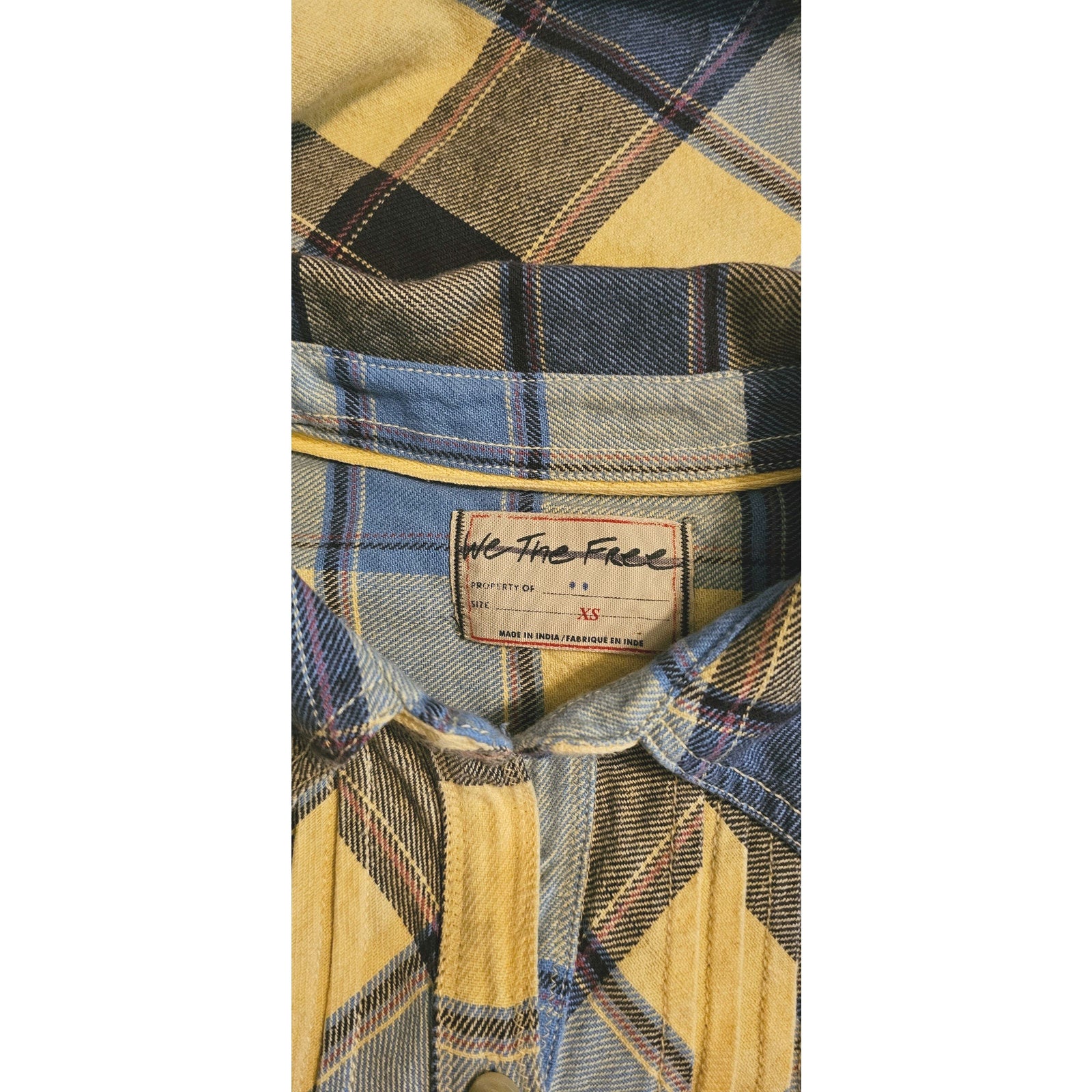 New FREE PEOPLE We The Free Layla Plaid Shirt  X-SMALL Red