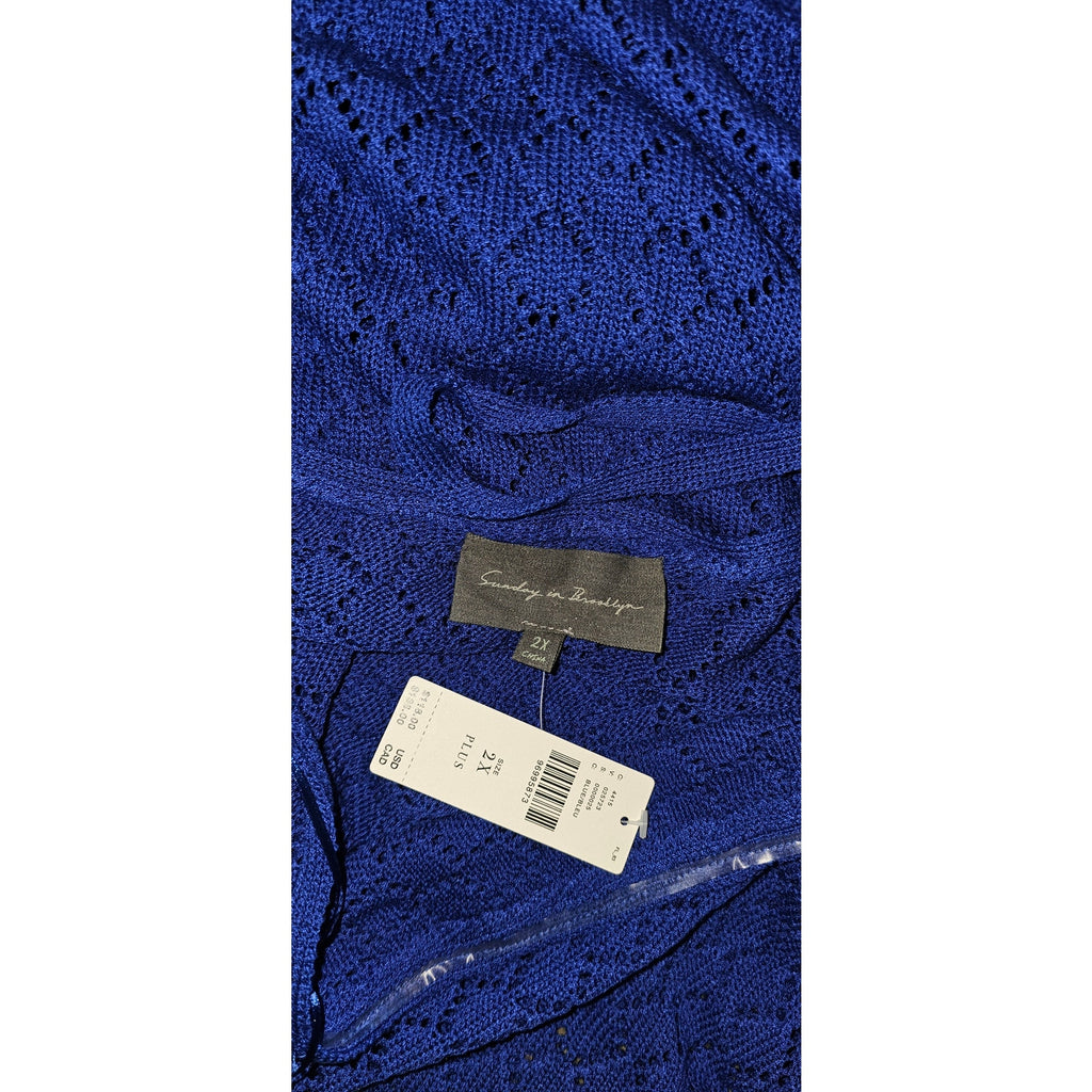 Anthropologie Sunday in Brooklyn Halter Crochet Cover-Up Midi Dress 2X Blue