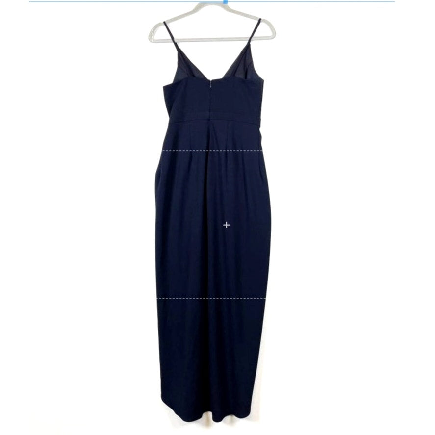New Anthropologie BHLDN Lyra V-Neck Faux-Wrap Stretch Crepe Dress $198 SZ 22