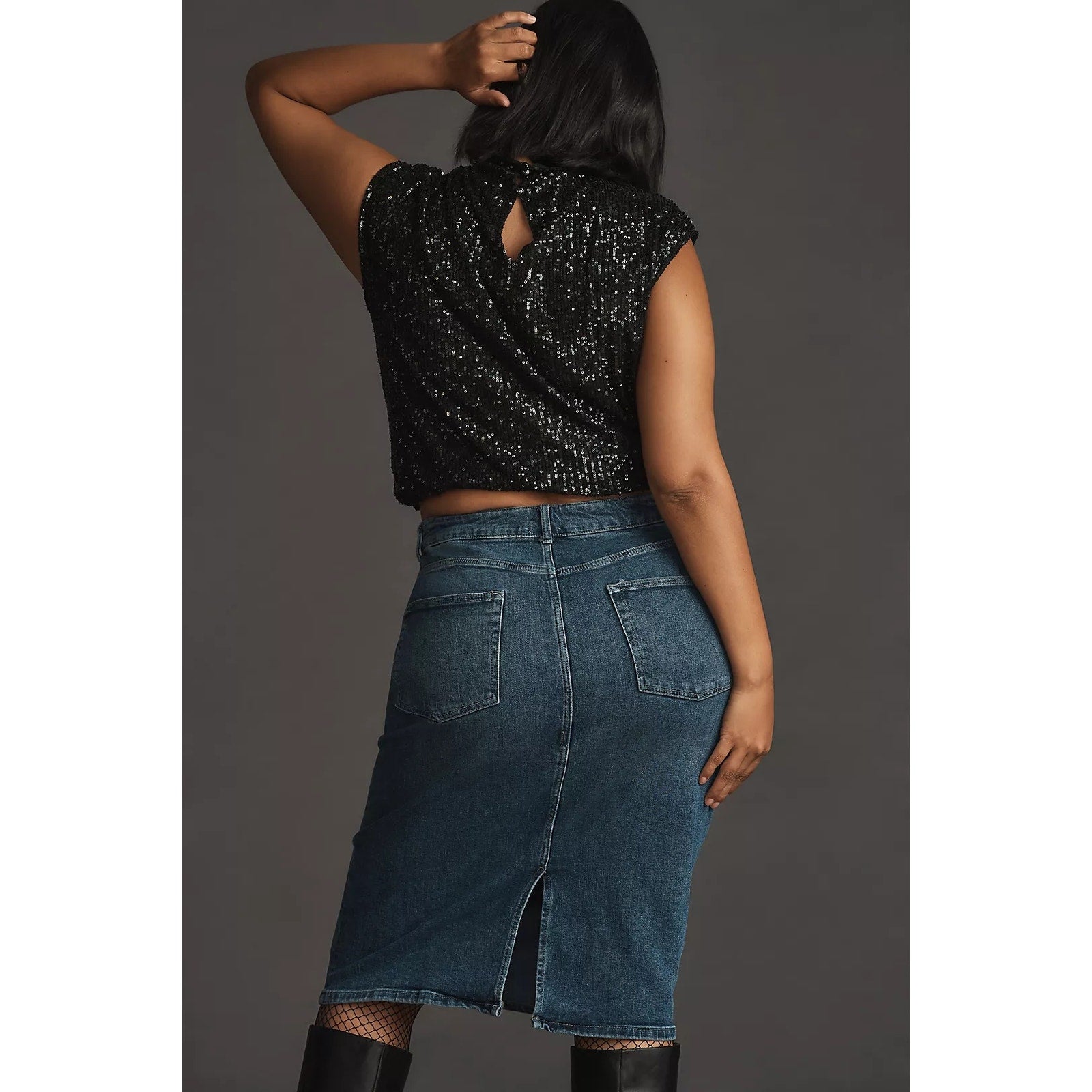 Anthropologie x Pilcro Denim Pencil Skirt $130 Size 6 Blue Midi