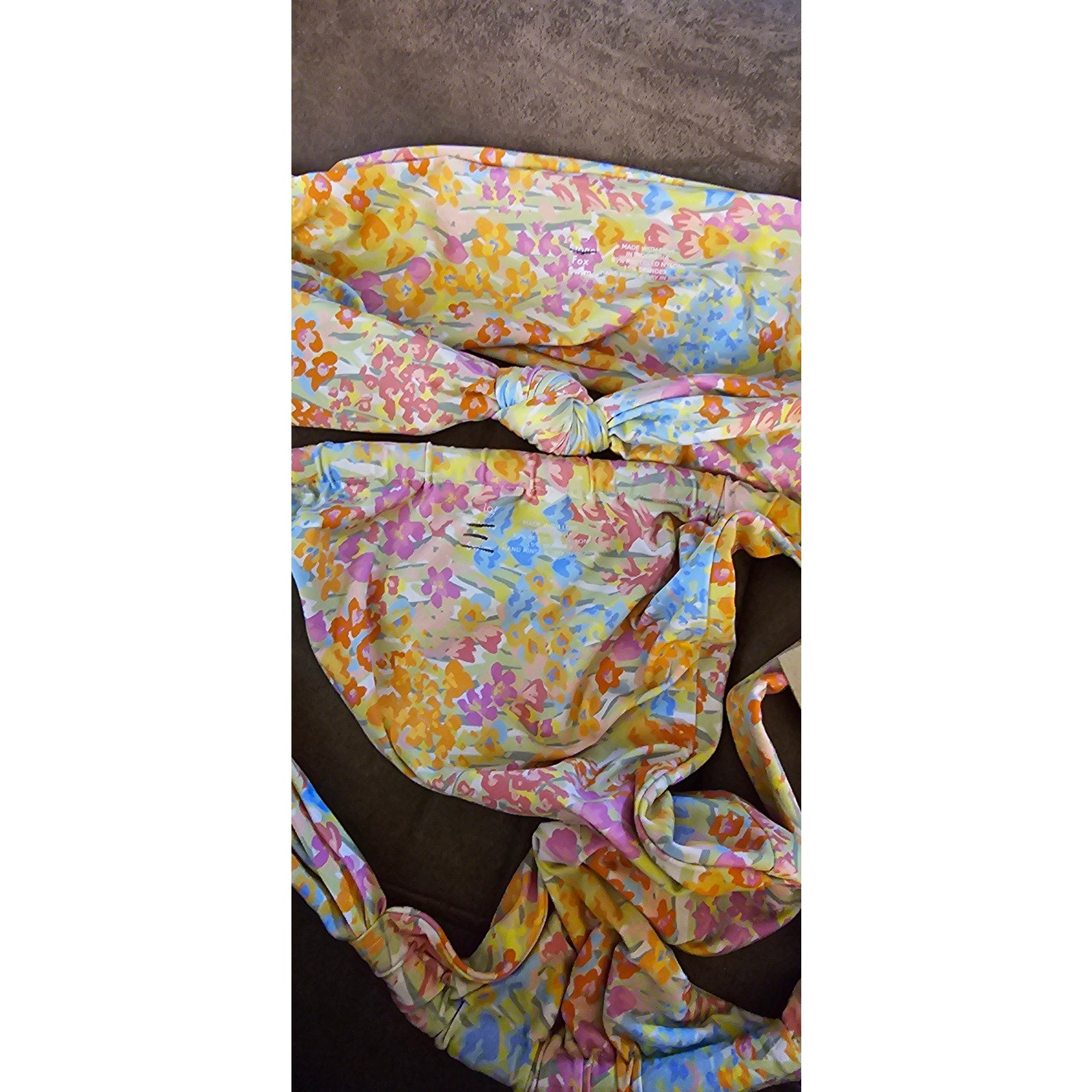 FREE PEOPLE Stone Fox FLORAL Lele Bikini Top /Bijou Bikini Bottoms $88 L Free People