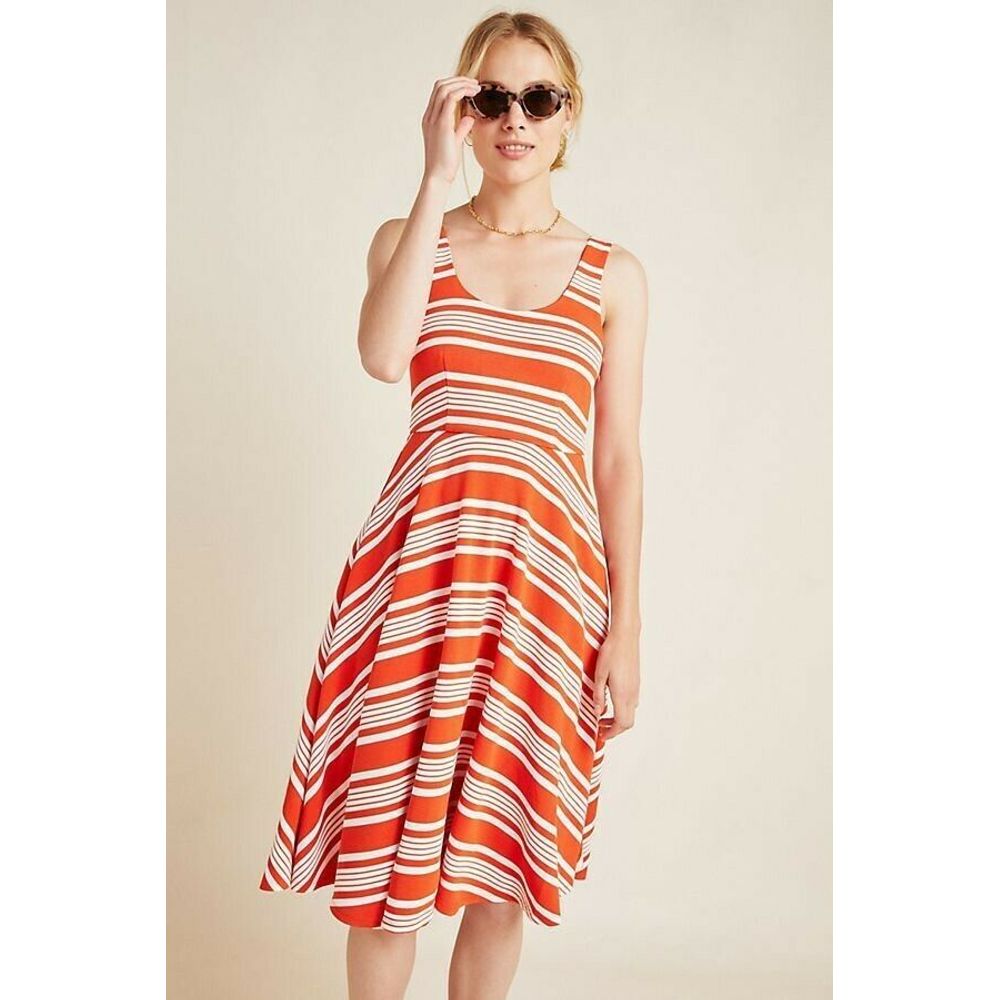 New Anthropologie x Hutch Anegada Knit Striped Midi Dress $160 X-SMALL Spandex