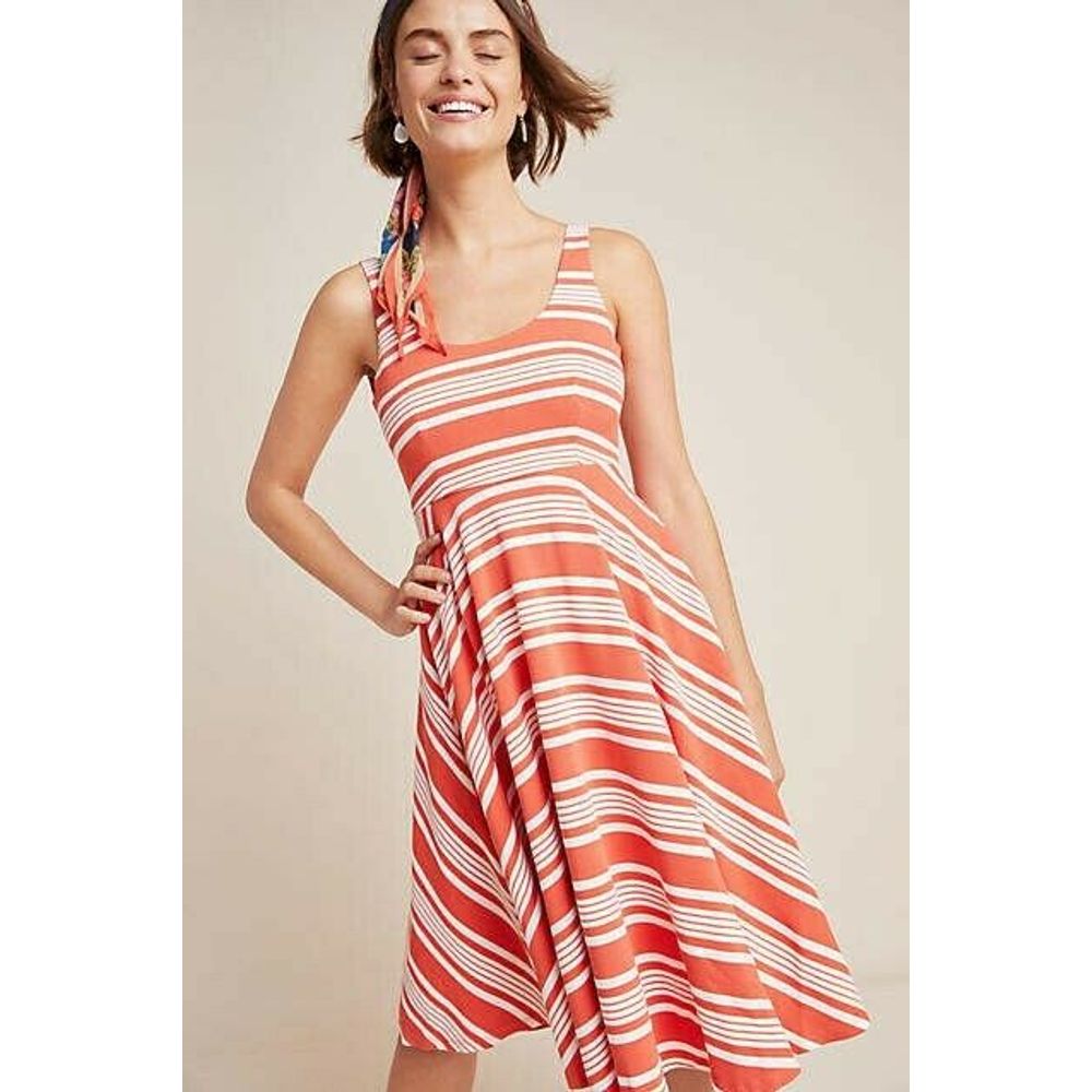 New Anthropologie x Hutch Anegada Knit Striped Midi Dress $160 X-SMALL Spandex
