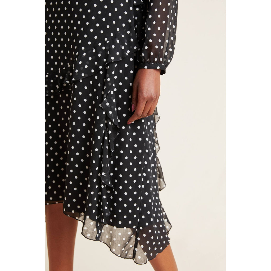 New Anthropologie Sirena Ruffled Tunic Midi Dress  $160  SMALL Midi Polka Dot