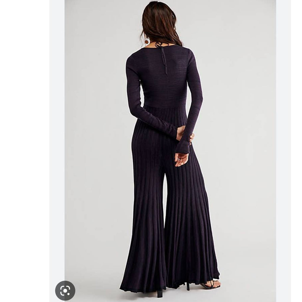 Free People Lady Luck Knit Wide-leg Jumpsuit