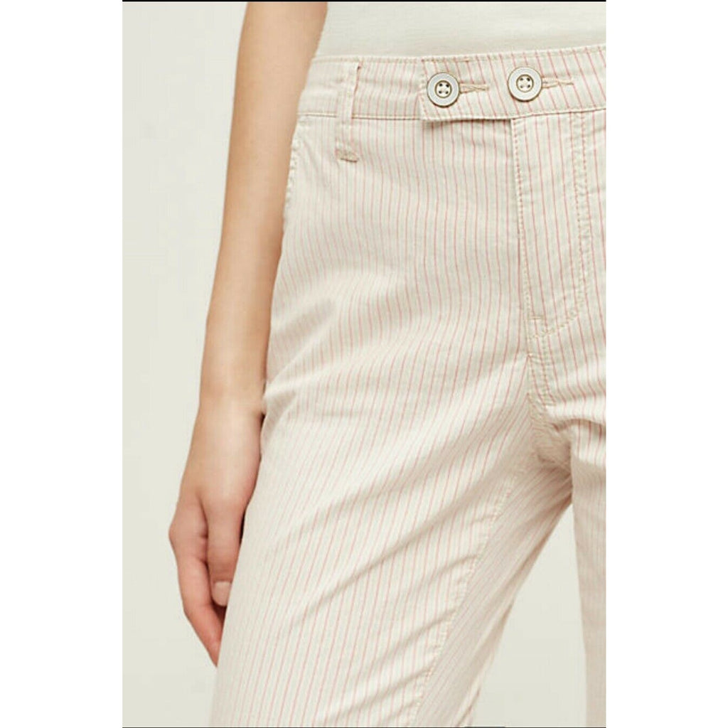 Anthropologie Blushed Stripe Capri Pants by Pilcro