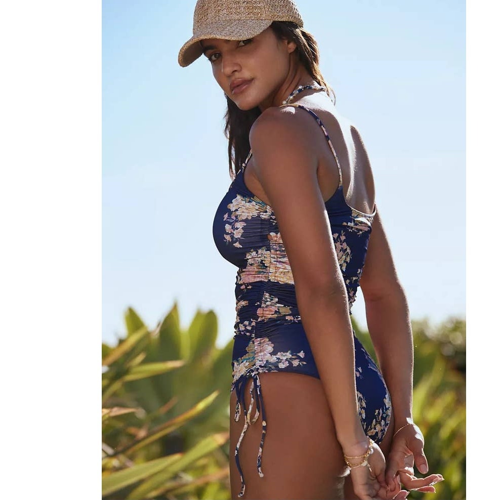 New Anthropologie Saint Maddox Marie Floral One-Piece Swimsuit $172 Blue