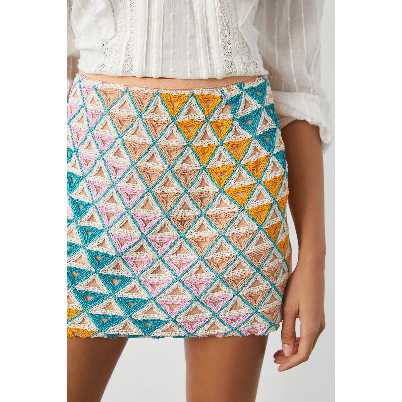 Anthropologie Walter Baker Slim Hand-Beaded Mini Skirt