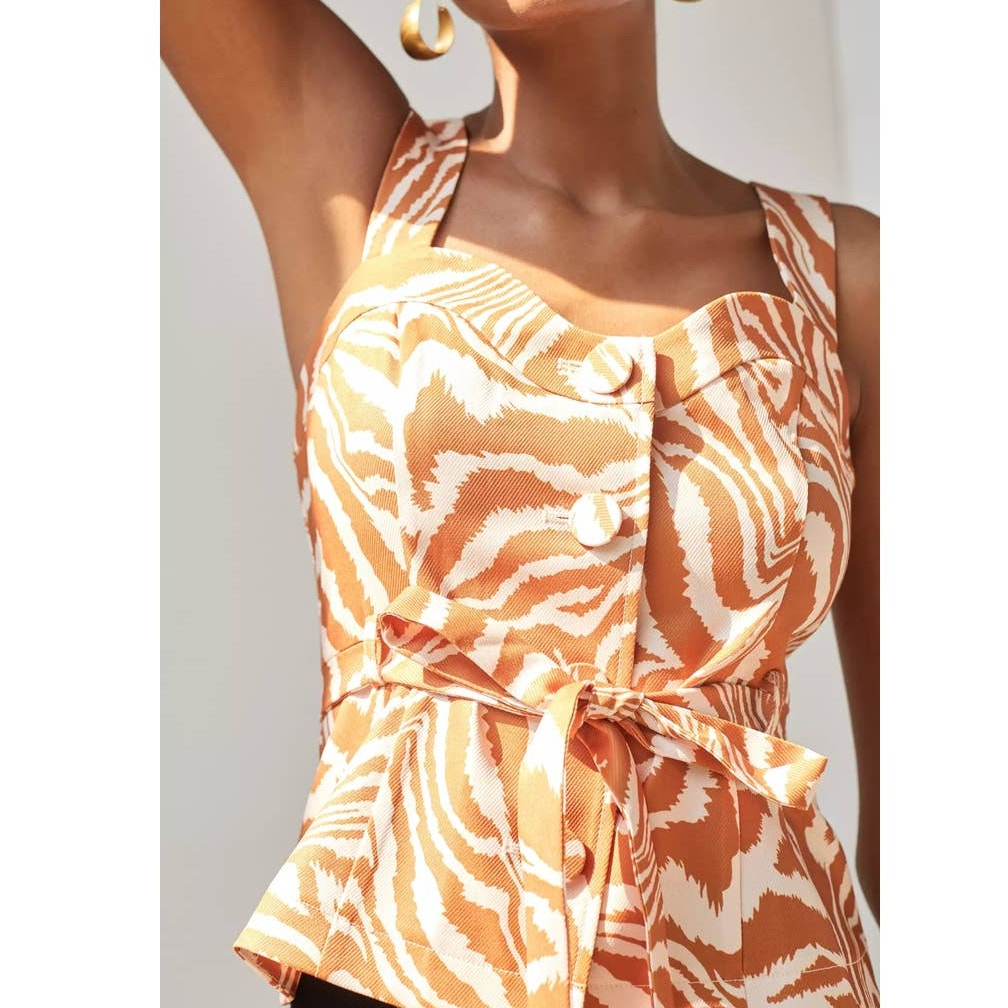 New Anthropologie Zebra-Striped Tank Top by Mare Mare $110 X-SMALL