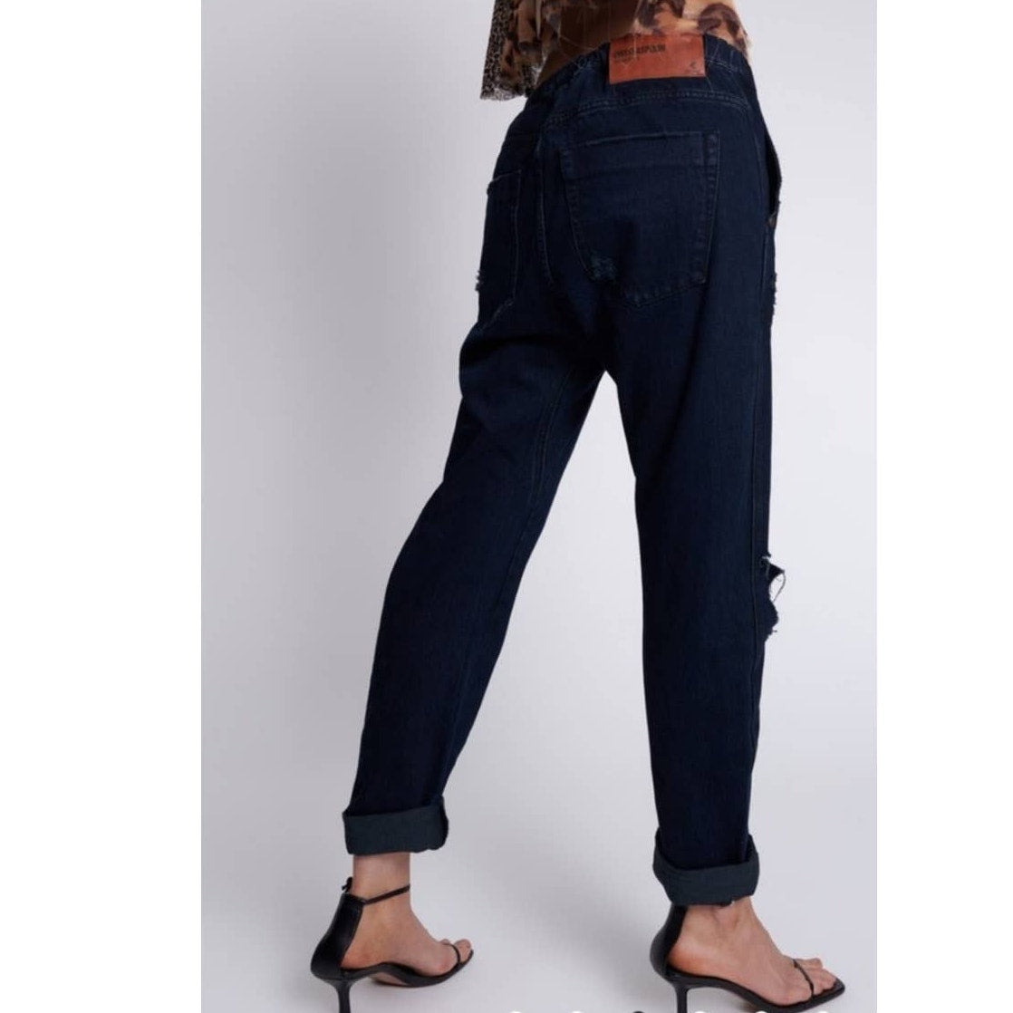 New Free People OneTeaspoon Shabbies Drawstring Boyfriend Jeans $138 SMALL Oxford