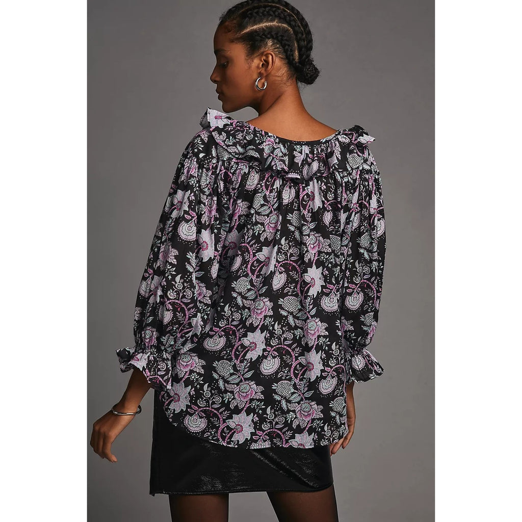 Anthropologie Mille May Floral Long Sleeve Top