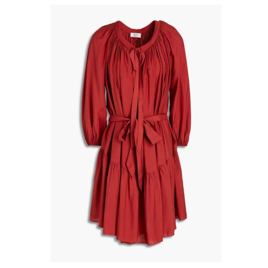 New JETS Australia Woven Tiered Mini Dress $210 SIZE 6 Brick