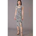 New Anthropologie Jacquard Cut-Out Midi Dress $148 LARGE B&W
