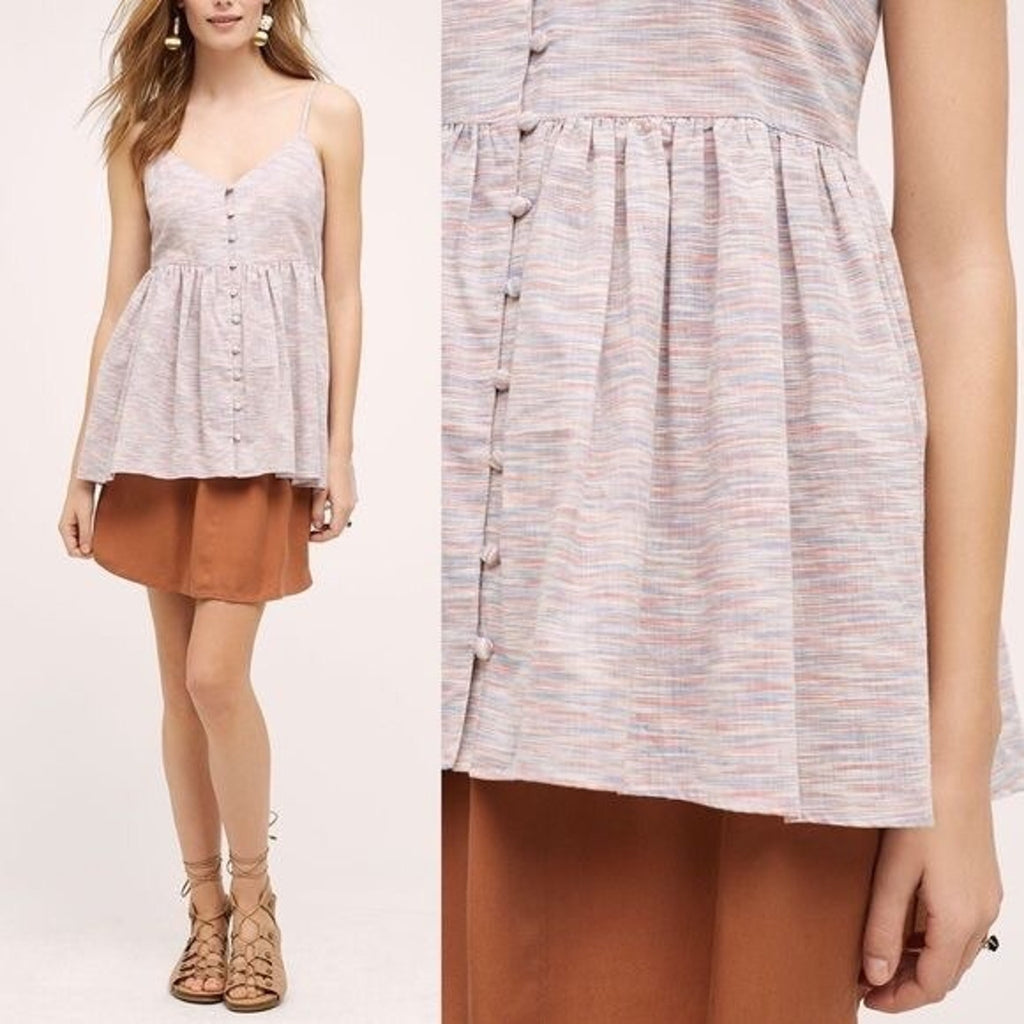 New Anthropologie x Tylho Button Front Strappy Tank Space Dyed $88 Small