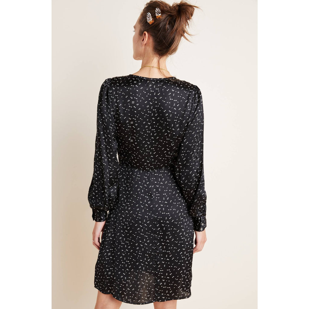 New Anthropologie Rachel Satin Tunic Dress by Velvet $208 SMALL Long Sleeve