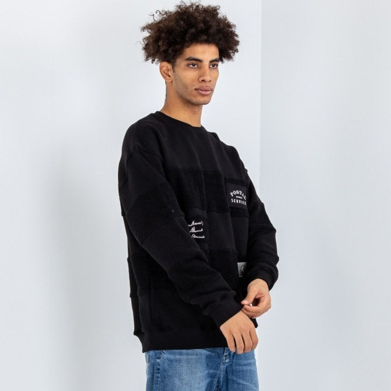 New Tee Library Dearest Sweatshirt Cut & Sew $148 MEDIUM Black