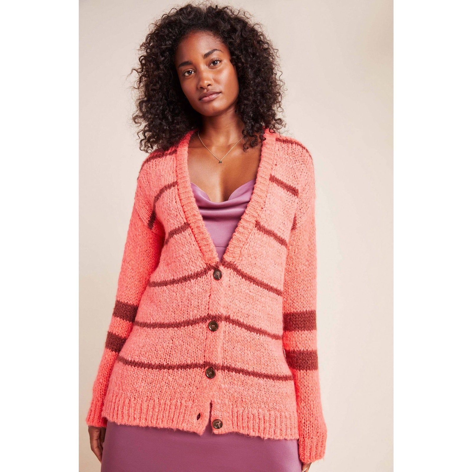 Anthropologie Ella Wool Blend Striped Cardigan