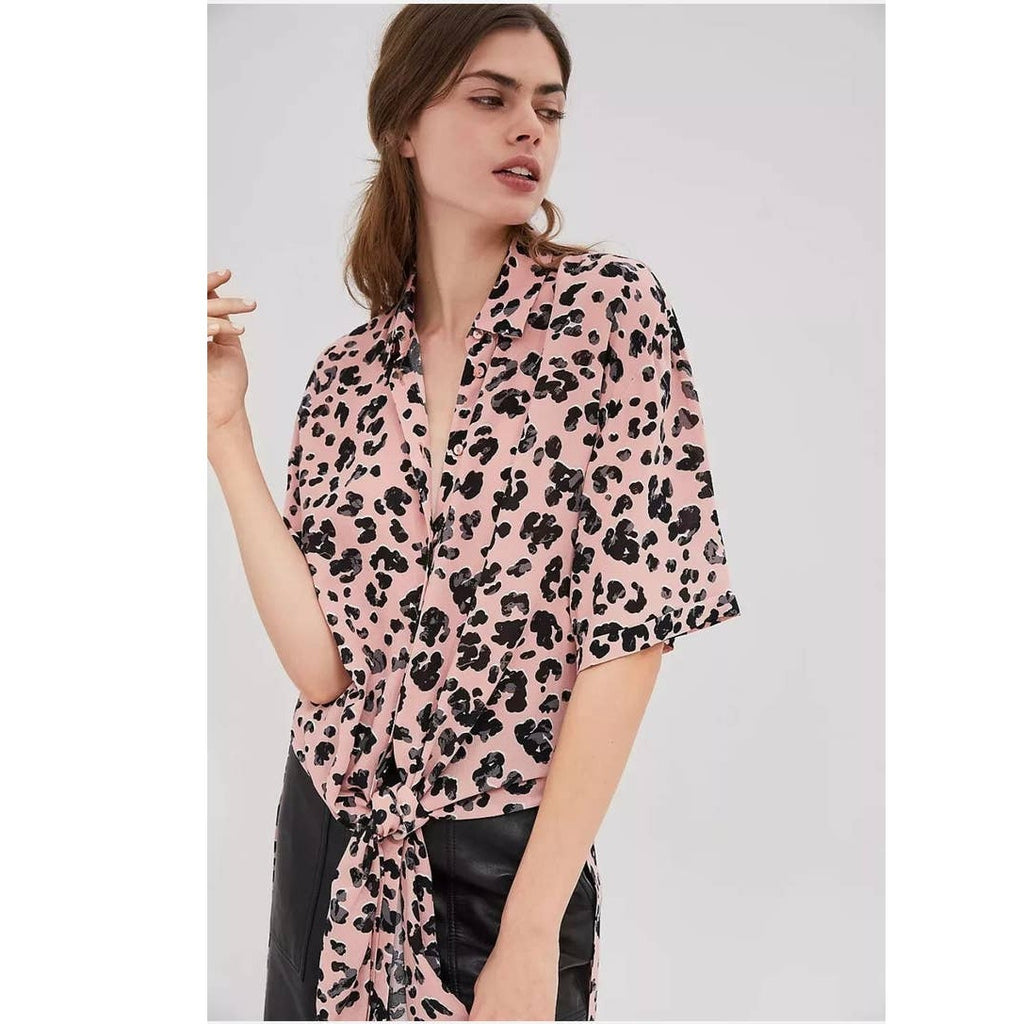 New Anthropologie Maeve Rita Abstract Button Tunic Blouse $88 X-SMALL Whimsical