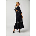 New Free People Lovers Lane Maxi Dress $168  X-SMALL Embroidered Black Floral