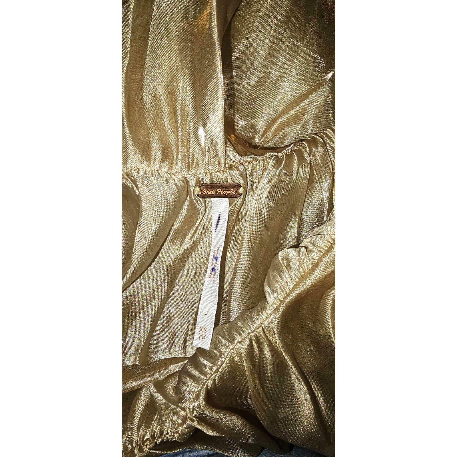 Free People Sheer One-shoulder Shimmery Top