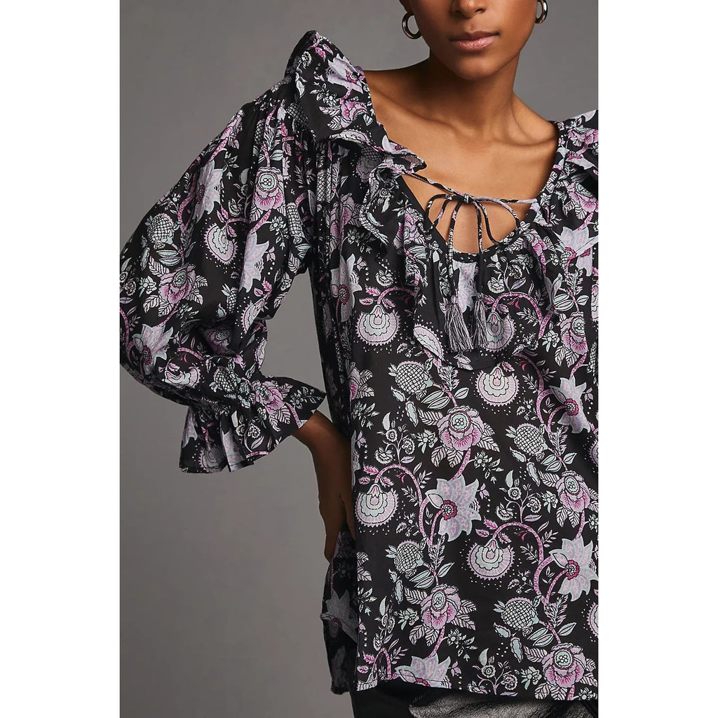 Anthropologie Mille May Floral Long Sleeve Top