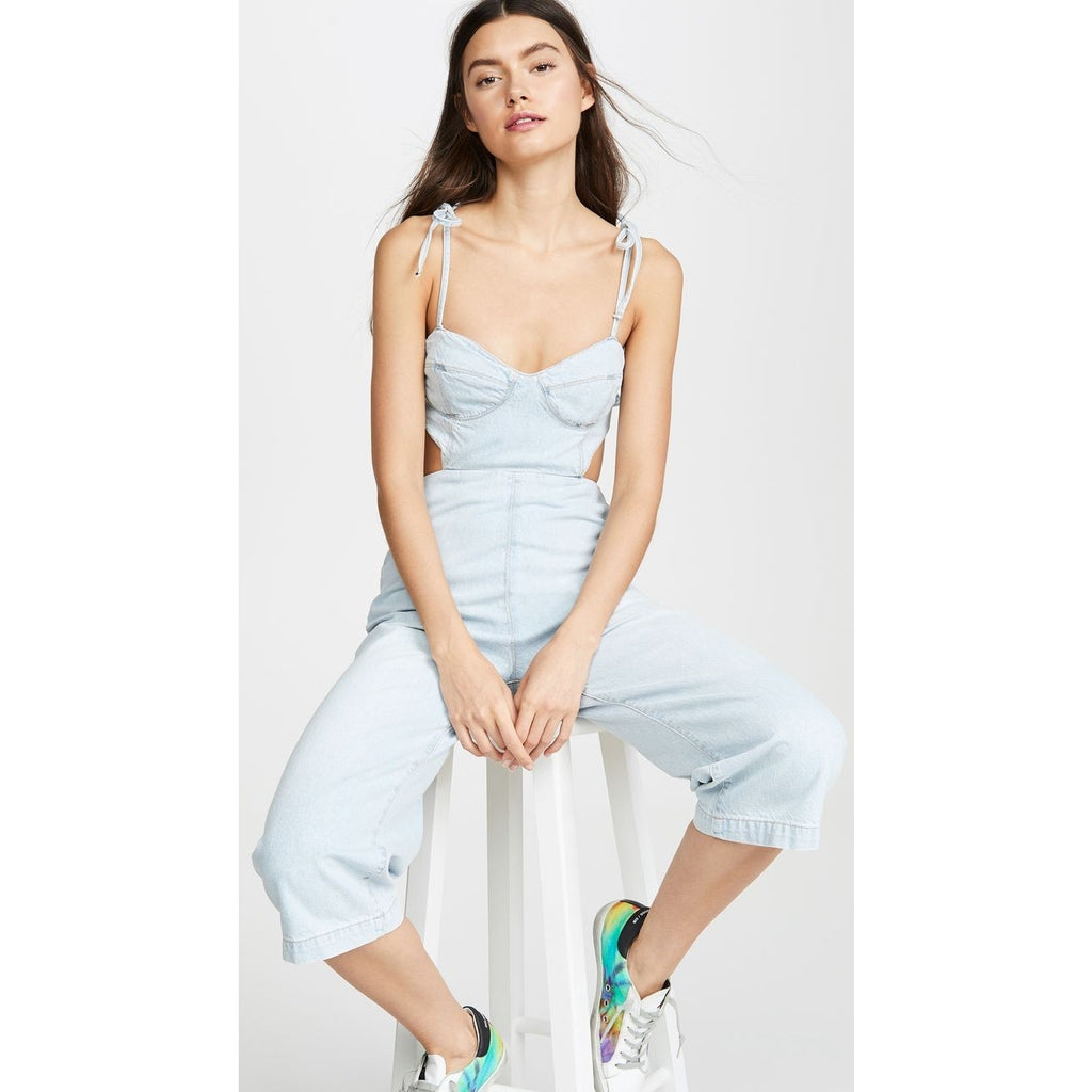 New Urban Outfitters DL1961 Hepburn Jumpsuit $209 X-SMALL Ibiza Wide-leg