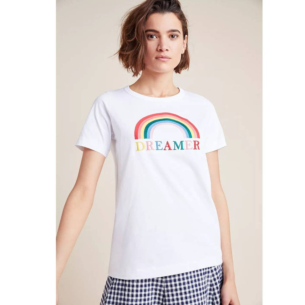 New Anthropologie Dreamer Rainbow Graphic Tee Chinti & Parker $150 Small