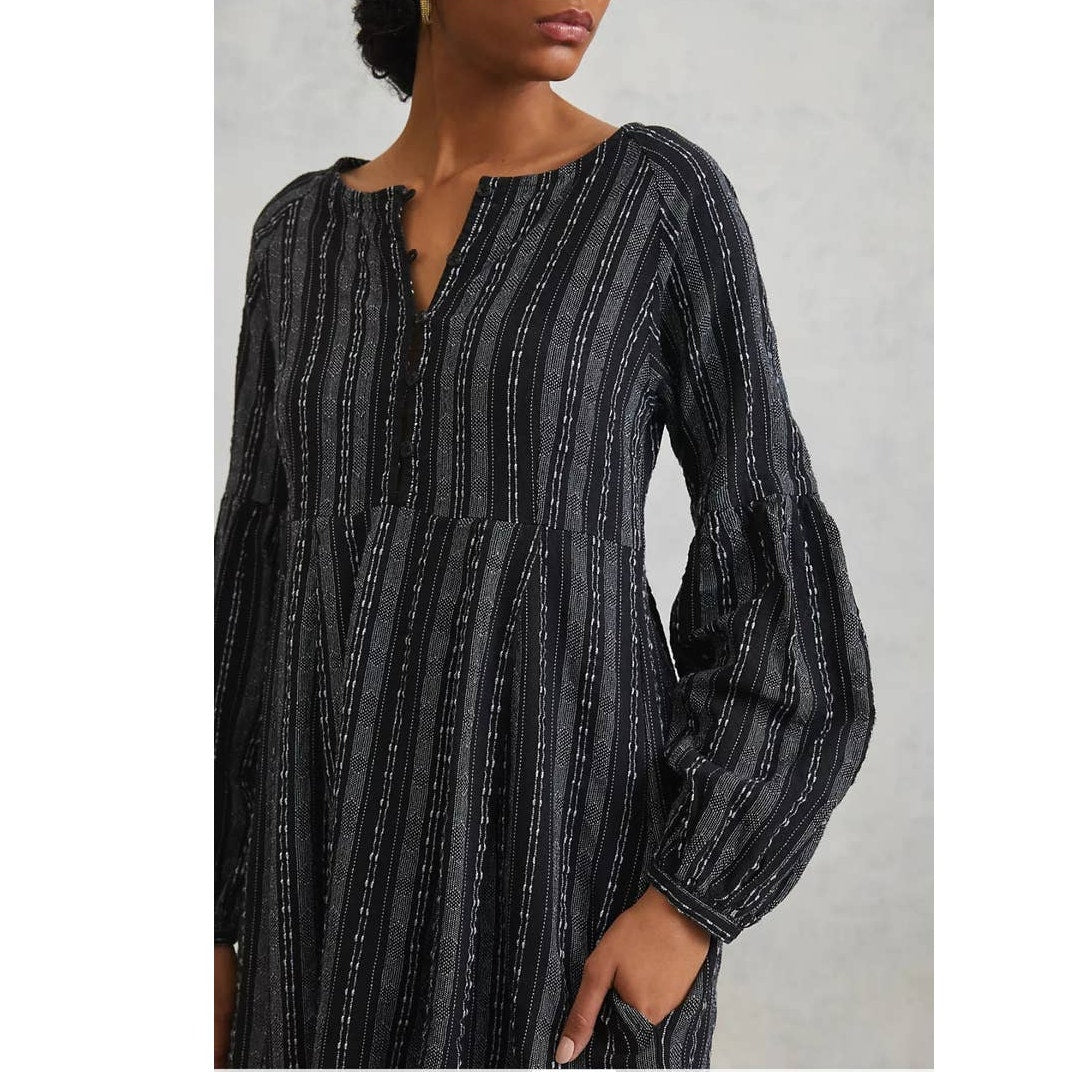 New Anthropologie x AFTERNOON Siobhan Tunic Dress $168 SIZE 2 Black Long Sleeve