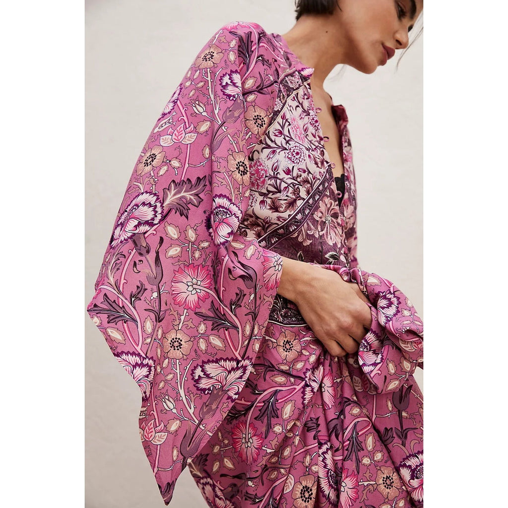 New Free People Jen's Pirate Booty Baroque Hyacinth Gown $286 X-SMALL Pink