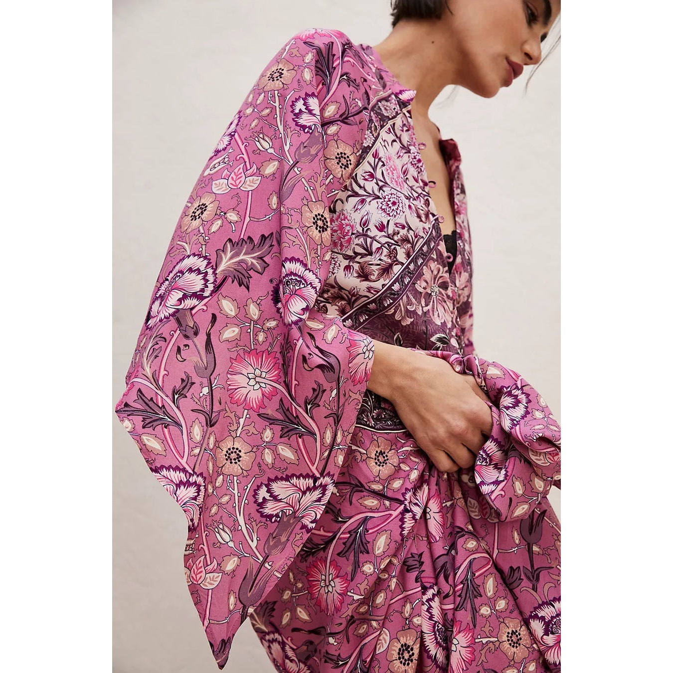 New Free People Jen's Pirate Booty Baroque Hyacinth Gown $286 X-SMALL Pink