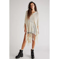 Free People Summer House Crochet Hooded Fringe Poncho