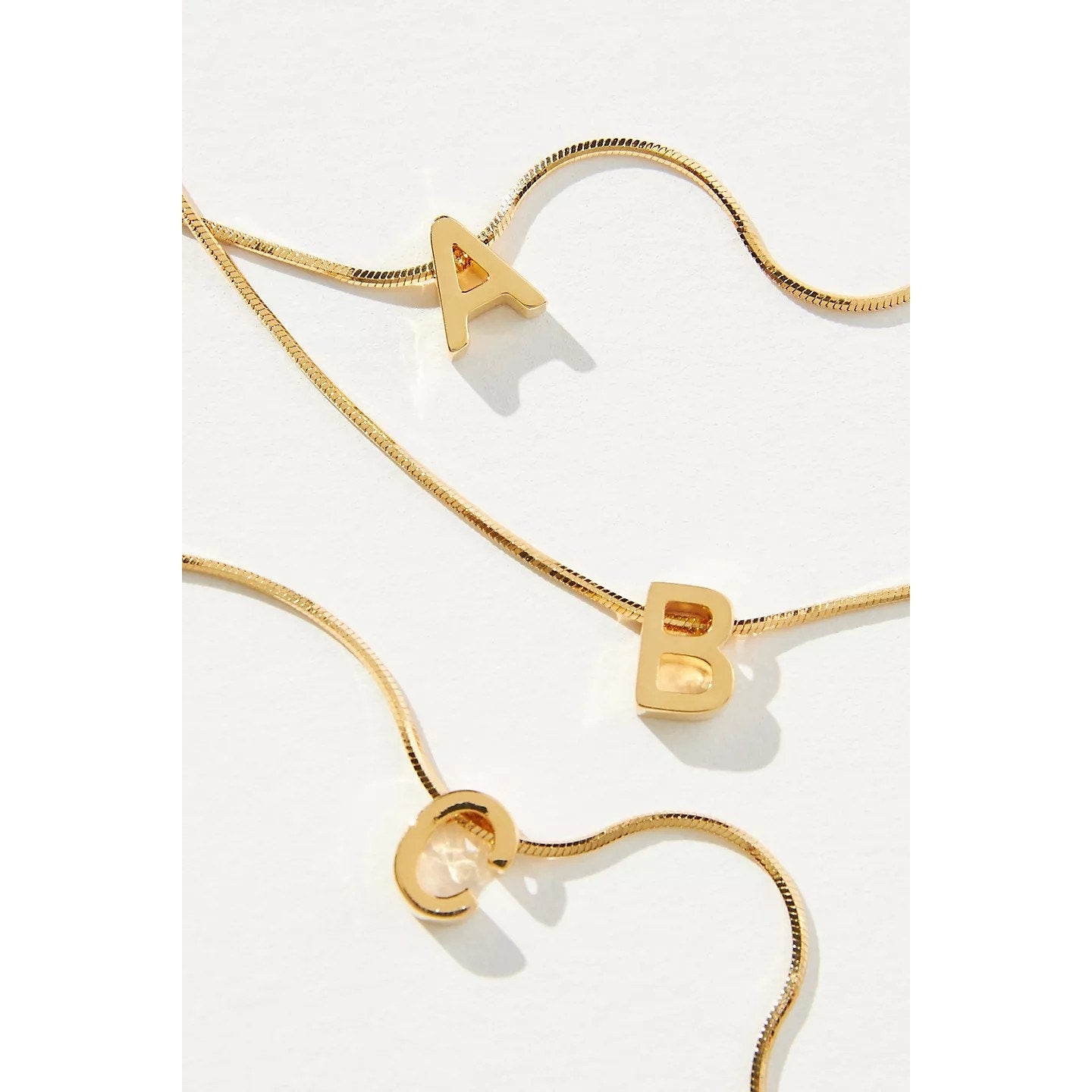 New Anthropologie Serefina Dainty Monogram 14K Gold Plated Necklace "U"  $60