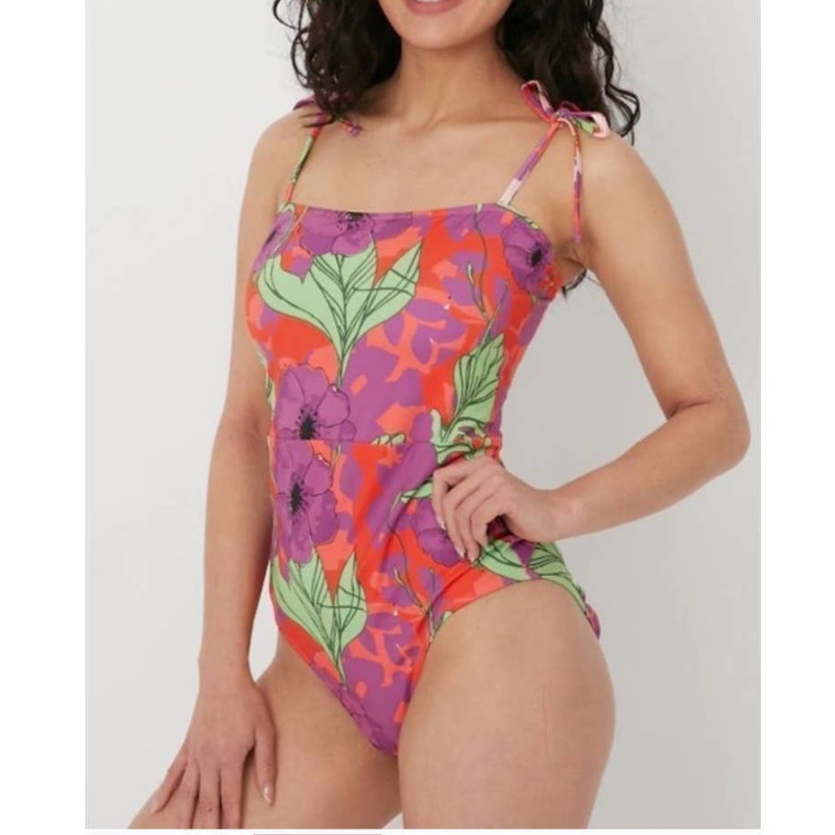 New Free People x Beth Richards Straight One-Piece Floral Swimsuit $250 SMALL