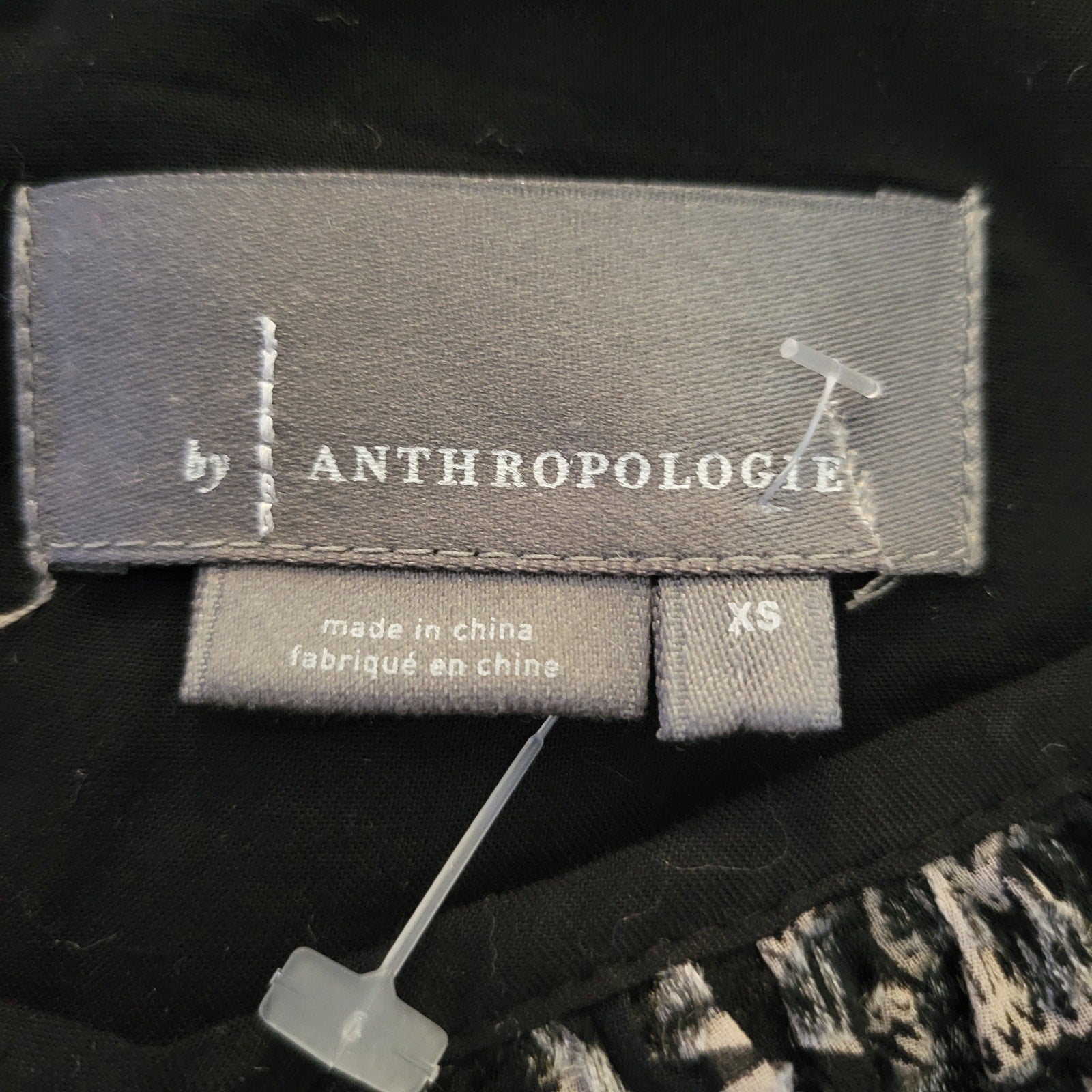 New Anthropologie Susanne Floral Tunic Mini Dress $168  X-SMALL Black and White