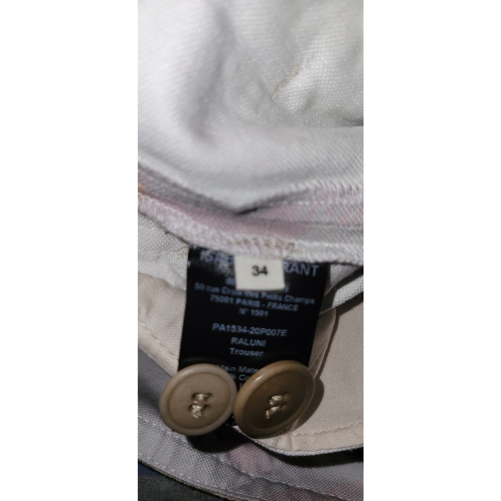 New Isabel Marant Etoile Raluni Trousers $415 CHALK Size 34 (US 2) Painterly
