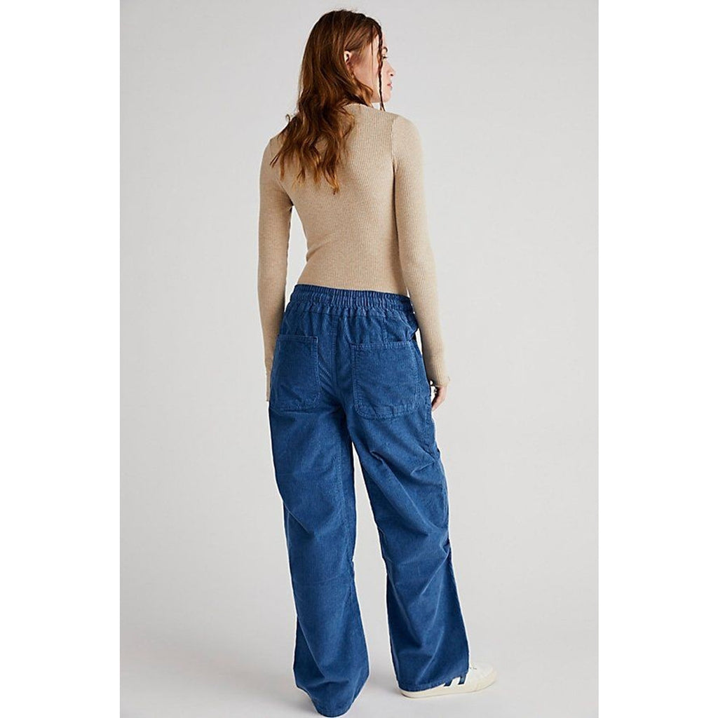 Free People Modern Love Pull-On Cord Jeans $148 SMALL Blue