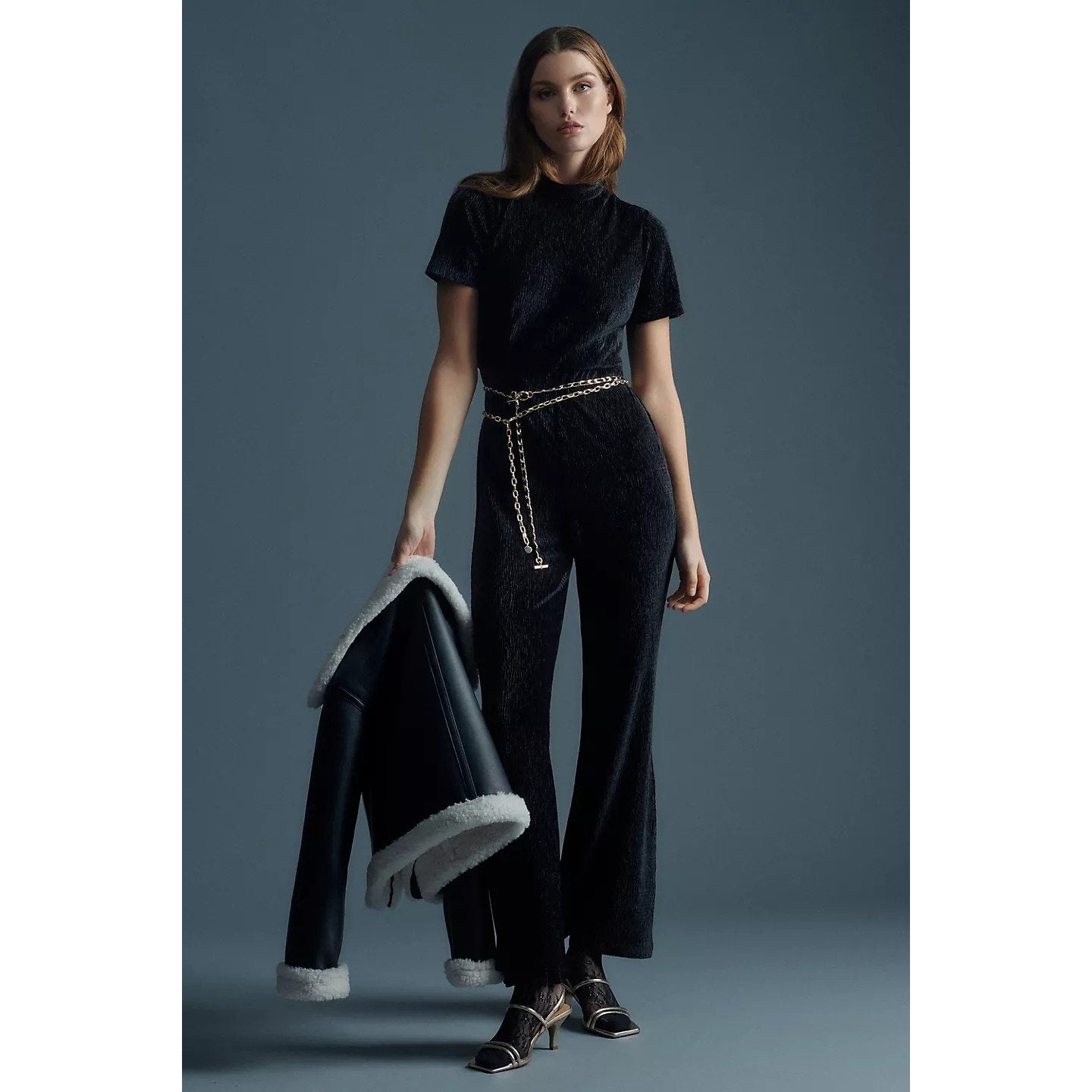 New Anthropologie by Hutch Knit Catsuit $188 SIZE 14 Black Jumpsuit Playsuit