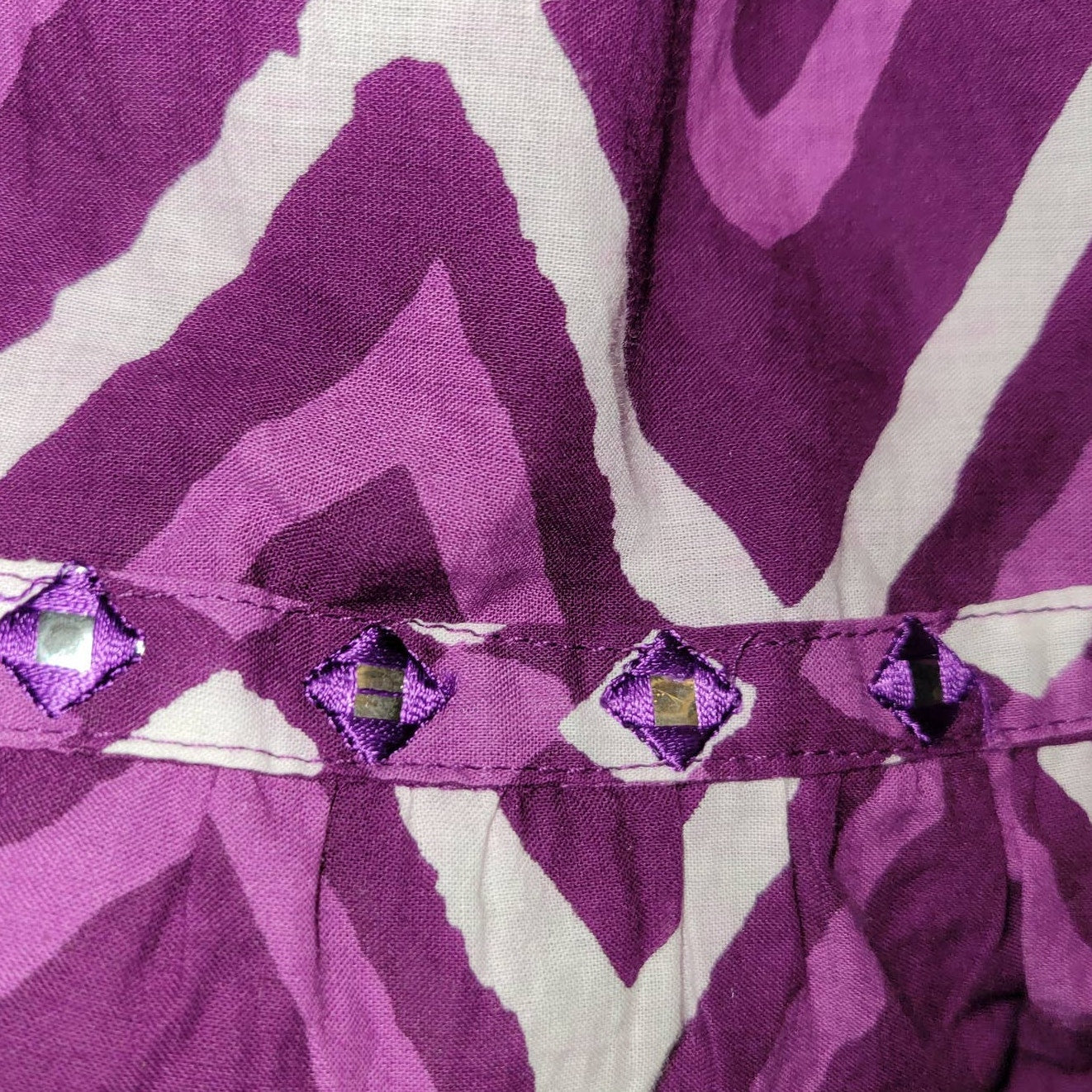 Anthropologie Krissa Tiered Maxi Skirt by Nikasha SIZE 6 Purple Motif Anthropologie