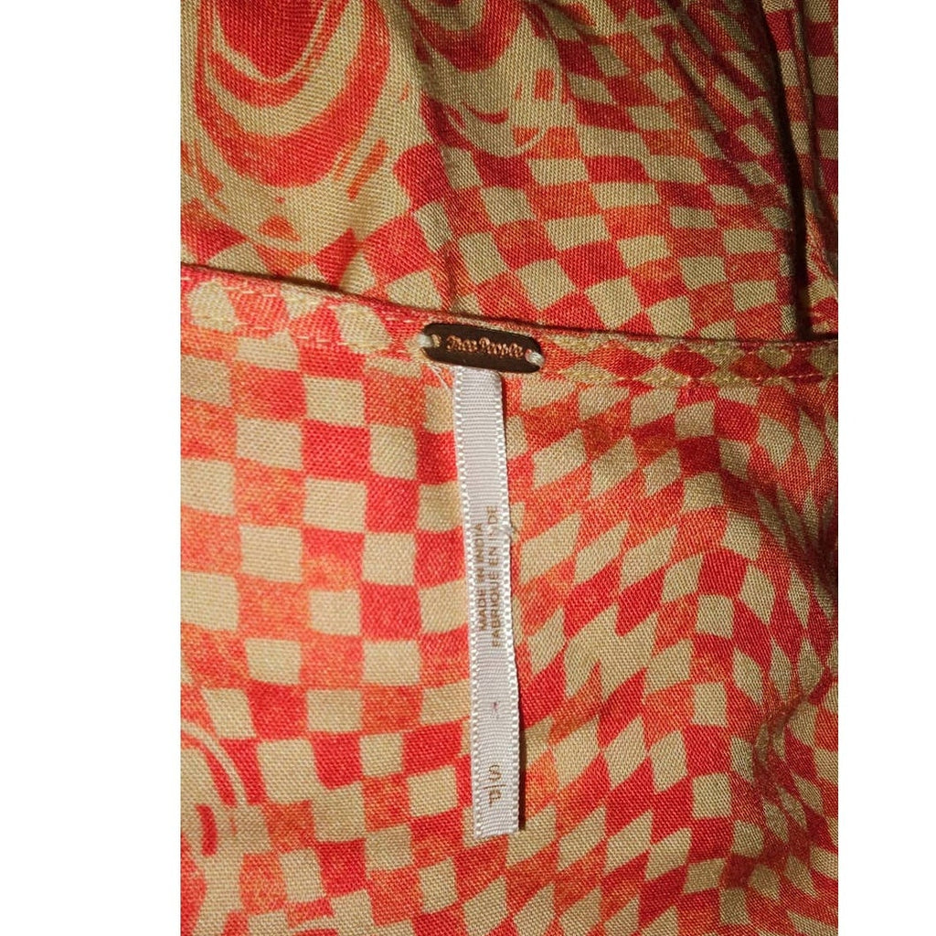 New Free People Nappa Midi Dress $168 SMALL Sunshine Floral Coral Long Sleeve