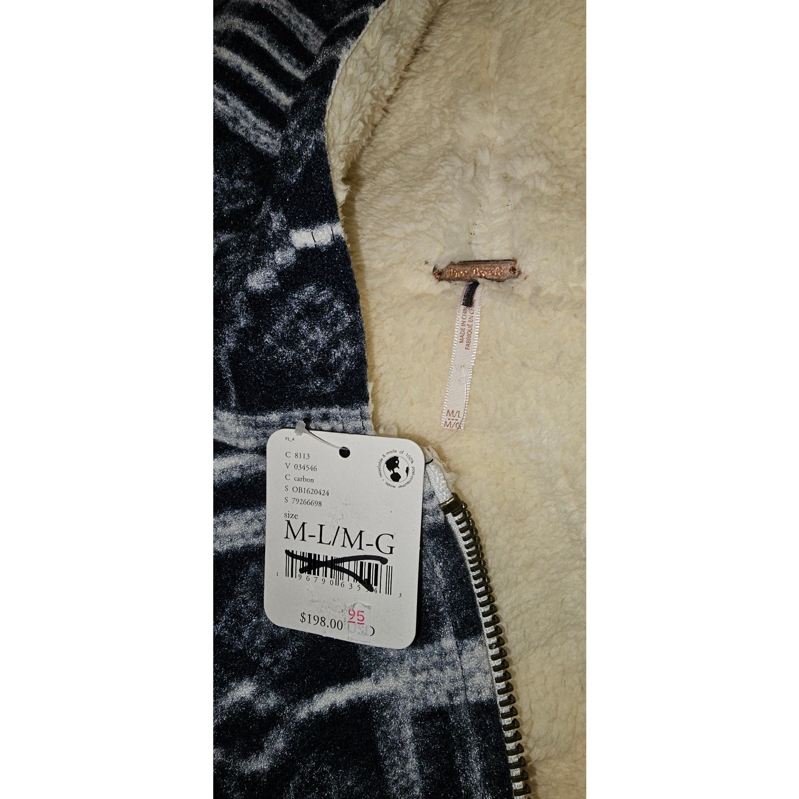 Free People Miss You Hooded Poncho SLOUCHY Plaid OVERSIZED  M/L Carbon