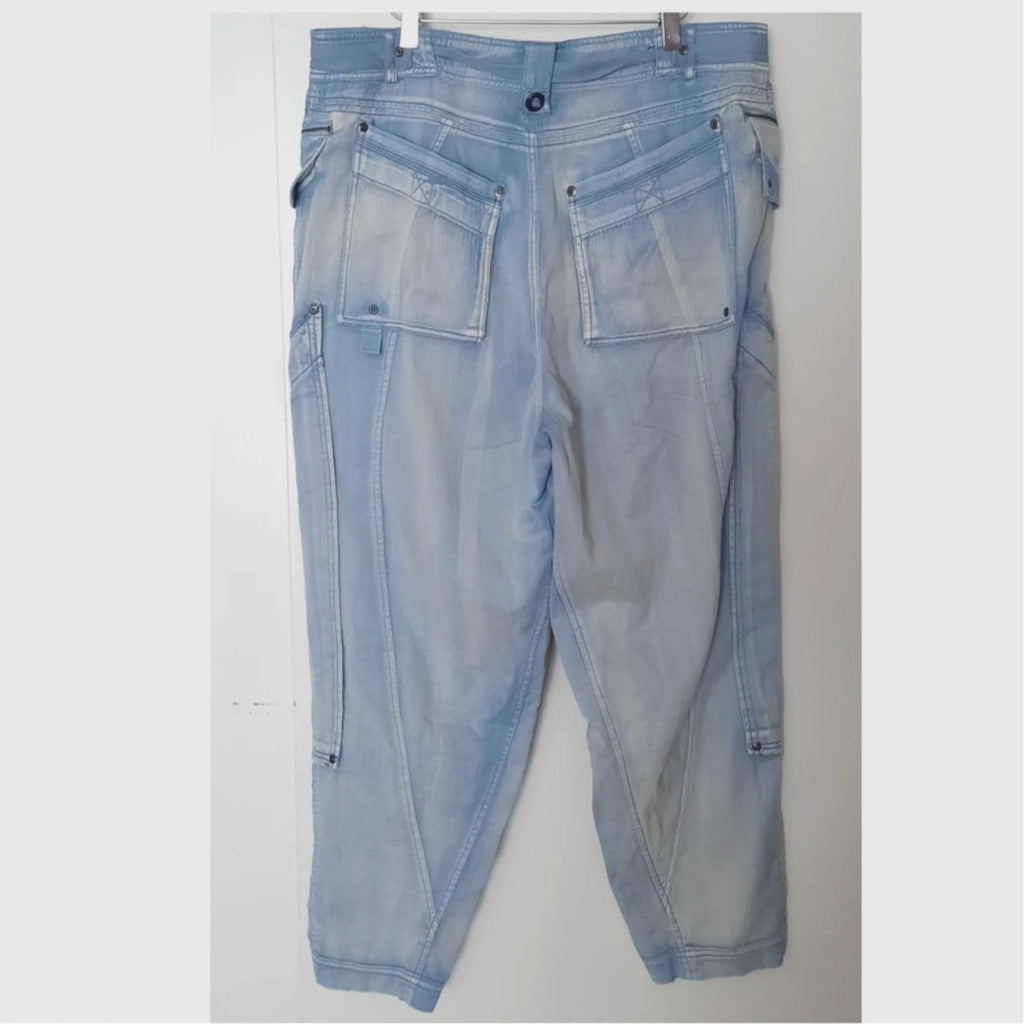 New Free People Wilder Mid-Rise Pants $228 SMALL Cargo Utility Zip Slouchy