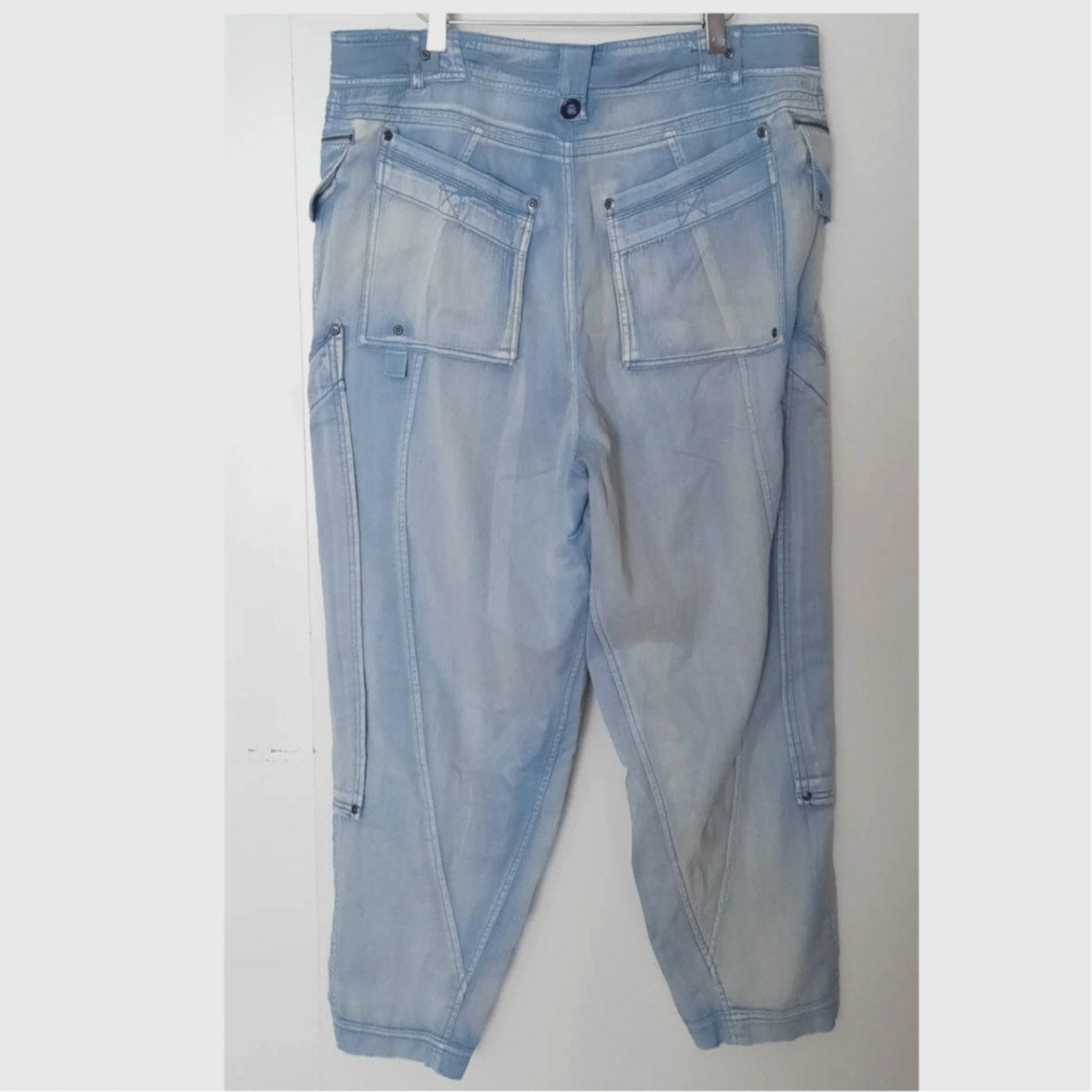 New Free People Wilder Mid-Rise Pants $228 SMALL Cargo Utility Zip Slouchy