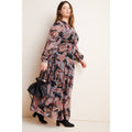 Anthropologie Paisley Long Sleeve Maxi Dress PLUS 16W Black Motif Anthropologie