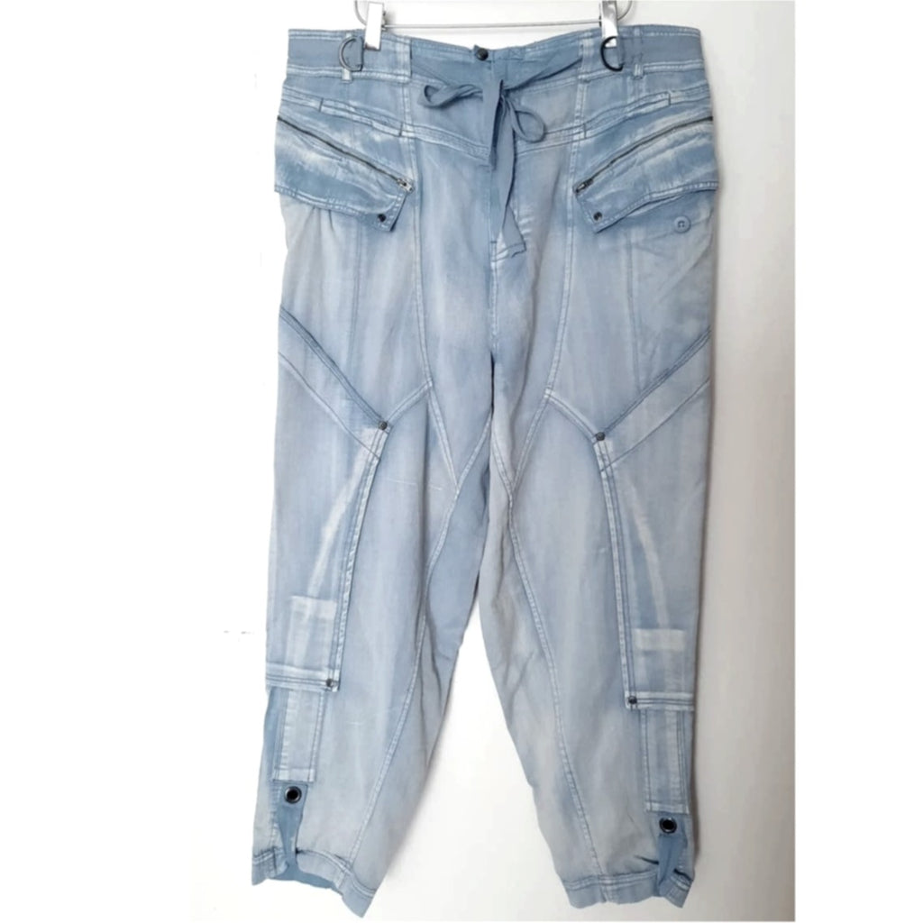New Free People Wilder Mid-Rise Pants $228 SMALL Cargo Utility Zip Slouchy