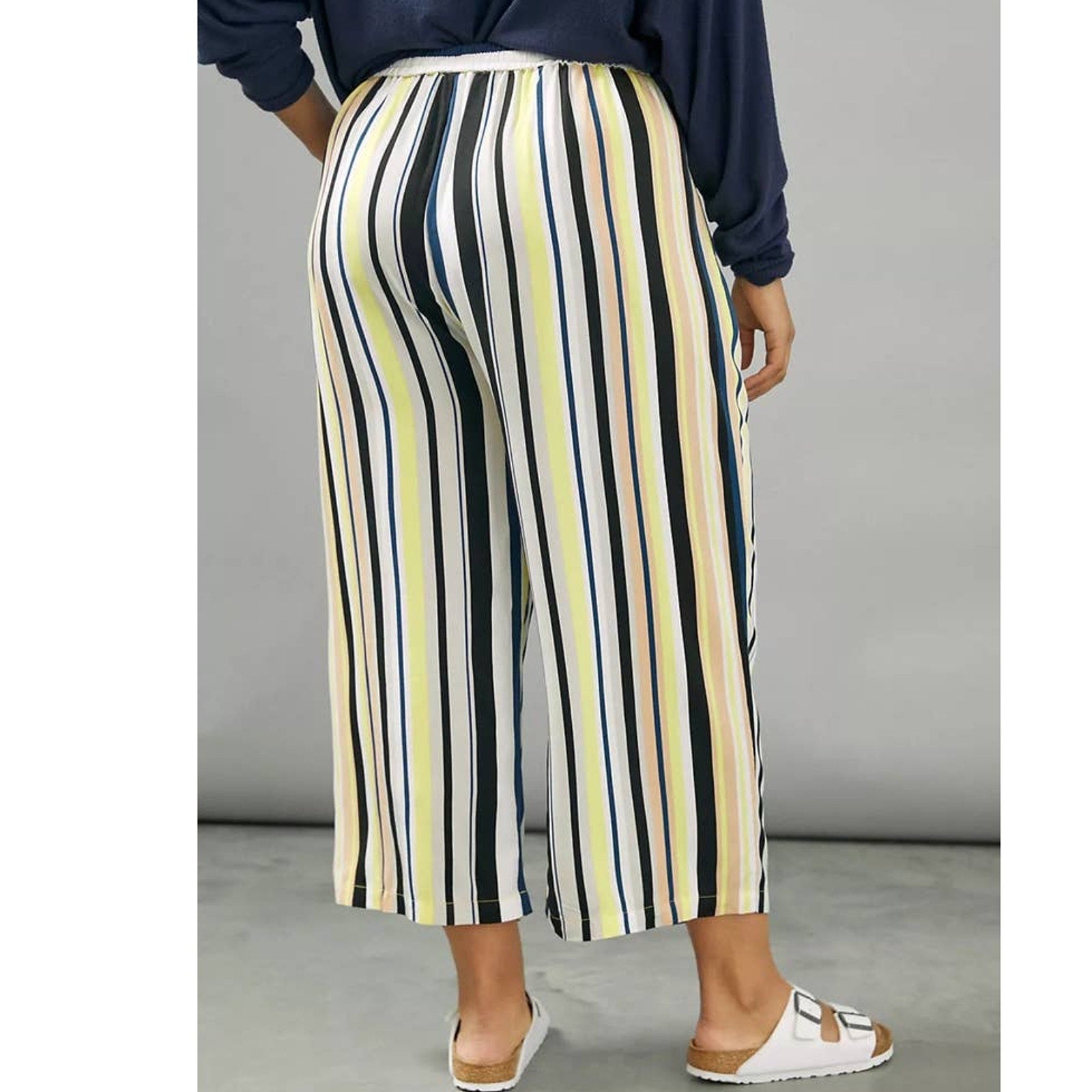 New Peter Som for Anthropologie Theodora Striped Wide-Leg Pants $158 PLUS 1X