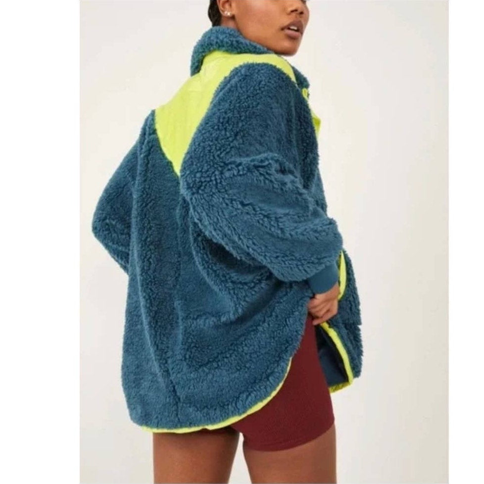 New Free People MOVEMENT Fall To Rise Fleece Quarter Snap $148 X-SMALL Margarita